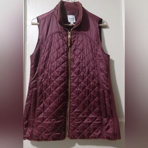 Rafaella Maroon Quilted Vest